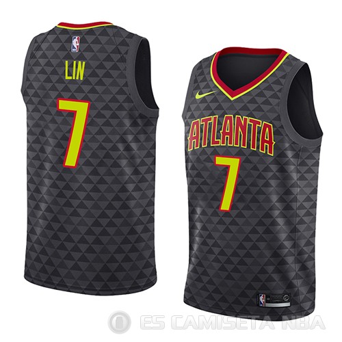 Camiseta Jeremy Lin #7 Atlanta Hawks Icon 2018 Negro - Haga un click en la imagen para cerrar